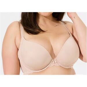 Torrid XO Plunge Push-Up Bra in Rose Dust Nude Size 48B